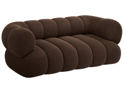 Hnědá sametová dvoumístná pohovka Cosmopolitan Design Koge 180 cm