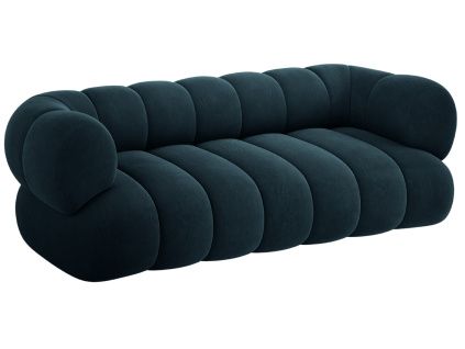 Tmavě modrá sametová trojmístná pohovka Cosmopolitan Design Koge 210 cm