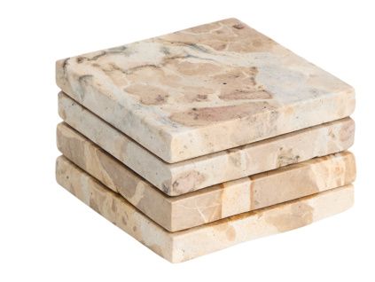 Set čtyř mramorových podtácků Kave Home Malder