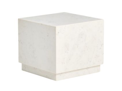 Bílý mramorový odkládací stolek Kave Home Sorein 40 x 40 cm