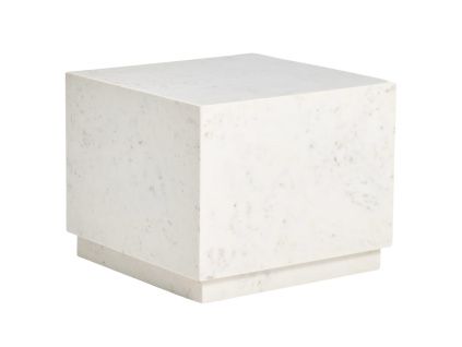 Bílý mramorový odkládací stolek Kave Home Sorein 50 x 50 cm