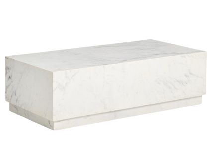 Bílý mramorový konferenční stolek Kave Home Sorein 100 x 50 cm