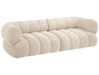 Světle béžová sametová čtyřmístná pohovka Cosmopolitan Design Koge 240 cm