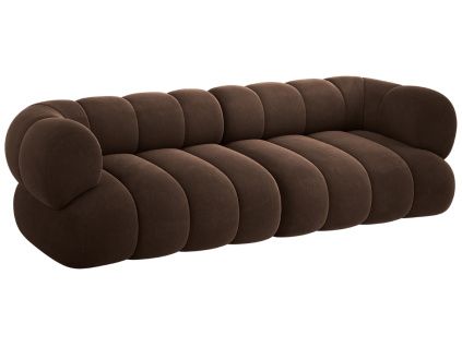 Hnědá sametová čtyřmístná pohovka Cosmopolitan Design Koge 240 cm