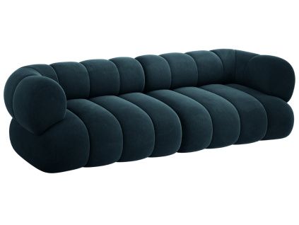 Tmavě modrá sametová čtyřmístná pohovka Cosmopolitan Design Koge 240 cm
