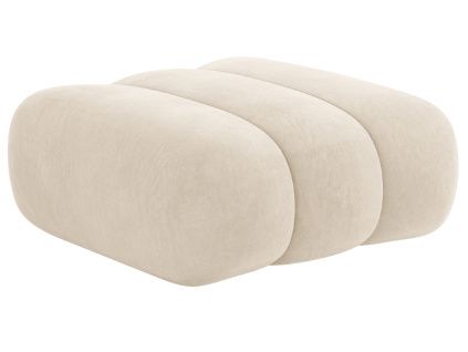 Světle béžová sametová podnožka Cosmopolitan Design Koge 95 x 95 cm