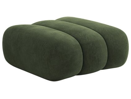Zelená sametová podnožka Cosmopolitan Design Koge 95 x 95 cm