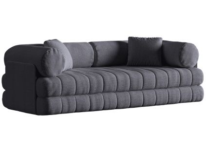 Tmavě šedá bouclé rozkládací trojmístná pohovka Cosmopolitan Design Kemi 206 cm