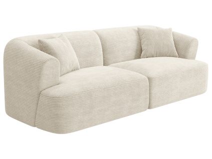 Krémově bílá manšestrová trojmístná pohovka Cosmopolitan Design Campi 220 cm