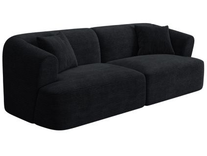 Černá manšestrová trojmístná pohovka Cosmopolitan Design Campi 220 cm