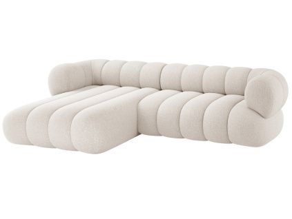 Světle béžová čalouněná rohová pohovka Cosmopolitan Design Koge 270 cm, levá