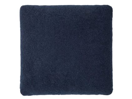 Tmavě modrý bouclé polštář Kave Home Martina 52 x 52 cm