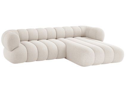 Světle béžová čalouněná rohová pohovka Cosmopolitan Design Koge 270 cm, pravá