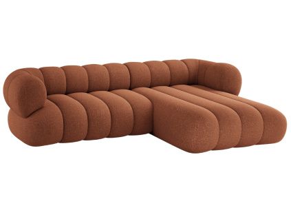 Terakotově oranžová čalouněná rohová pohovka Cosmopolitan Design Koge 270 cm, pravá