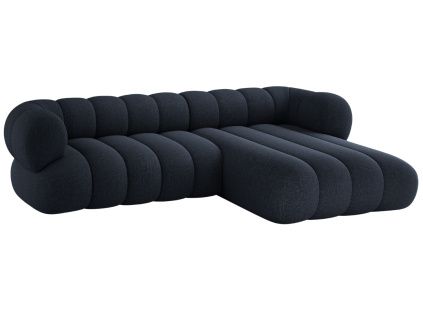 Tmavě modrá čalouněná rohová pohovka Cosmopolitan Design Koge 270 cm, pravá