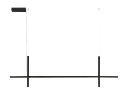 Černé kovové závěsné LED světlo Nova Luce Looma 152 cm