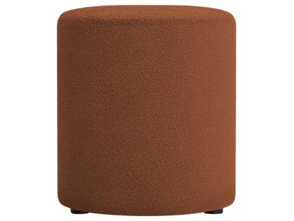 Terakotově oranžový bouclé taburet Micadoni Dia 40 cm