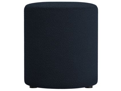 Tmavě modrý bouclé taburet Micadoni Dia 40 cm