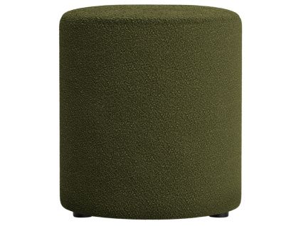 Tmavě zelený bouclé taburet Micadoni Dia 40 cm