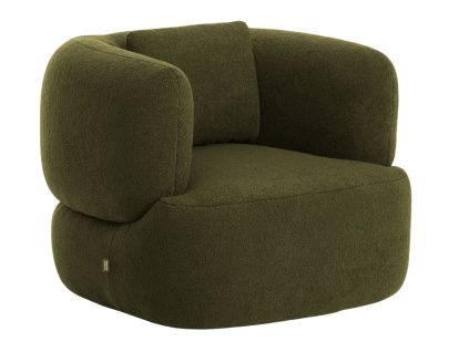 Zelené Bouclé otočné křeslo Kave Home Martina