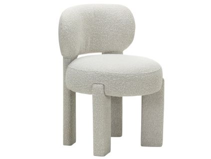 Béžovošedá bouclé jídelní židle Samma