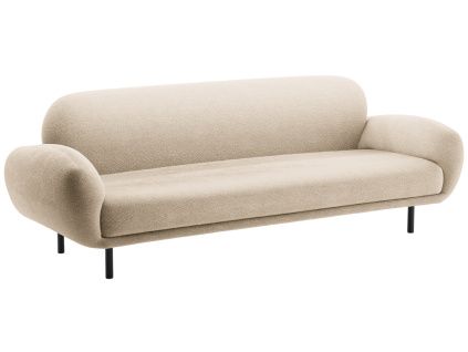 Béžová bouclé trojmístná pohovka Micadoni Poppy 208 cm