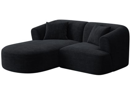 Černá manšestrová rohová pohovka Cosmopolitan Design Campi 180 cm, levá