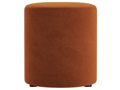 Terakotově oranžový sametový taburet Micadoni Dia 40 cm