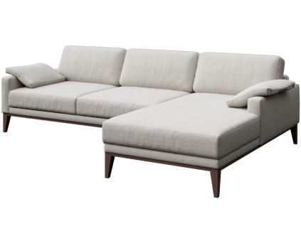 Světle šedá látková rohová pohovka MESONICA Musso, pravá 248 cm