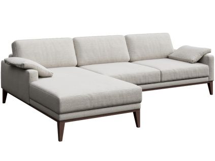 Světle šedá látková rohová pohovka MESONICA Musso, levá 248 cm