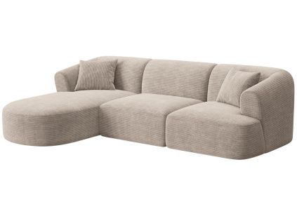 Béžová manšestrová rohová pohovka Cosmopolitan Design Campi 256 cm, levá