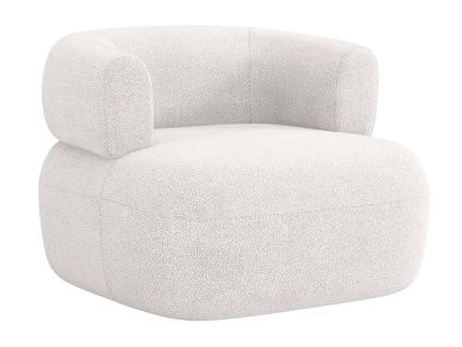 Bílé bouclé křeslo Windsor & Co Aldrin