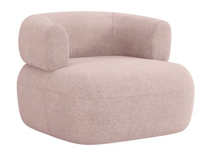 Pudrově růžové bouclé křeslo Windsor & Co Aldrin