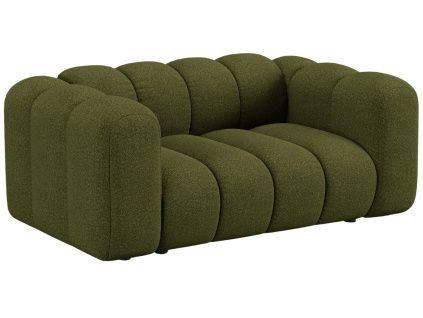 Zelená bouclé dvoumístná pohovka Micadoni Lupine 170 cm