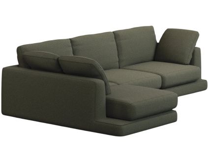 Zelená rohová pohovka Kave home Gala 300 cm, levá