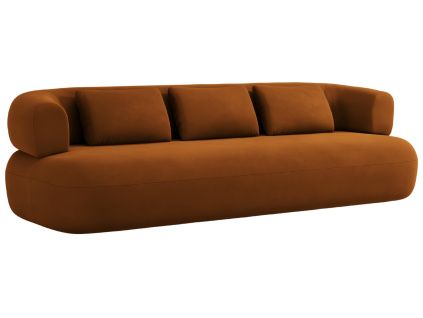 Terakotově oranžová sametová čtyřmístná pohovka Windsor & Co Aldrin 226 cm