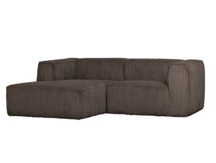 Hnědá manšestrová rohová pohovka Bean 254 cm, levá1500 x 1000 px