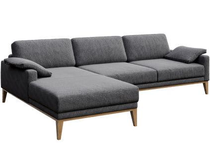 Tmavě šedá látková rohová pohovka MESONICA Musso I, levá 248 cm