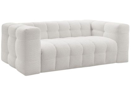 Bílá bouclé trojmístná rozkládací pohovka Cloud 228 cm