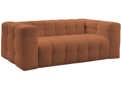 Terakotově oranžová bouclé trojmístná rozkládací pohovka Cloud 228 cm