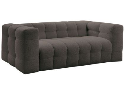 Hnědá bouclé trojmístná rozkládací pohovka Cloud 228 cm
