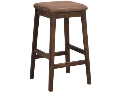 Hnědá kožená barová židle ROWICO LIVEMORE 68 cm