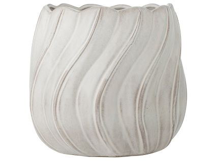 Bílý kameninový květináč bloomingville Isidora 20 cm