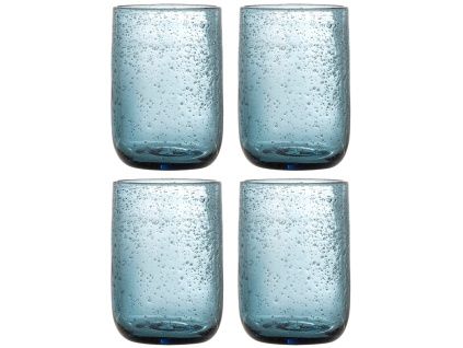 Set čtyř modrých sklenic bloomingville Tabby 330 ml