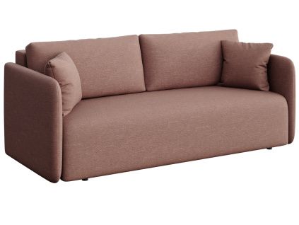 Růžová čalouněná trojmístná rozkládací pohovka Chaum 220 cm