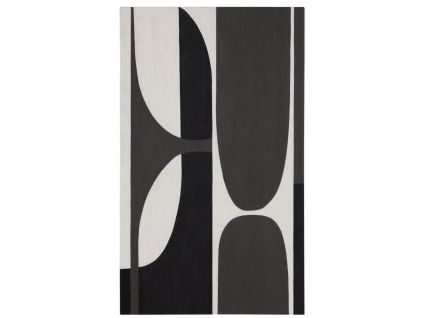 Černobílý abstraktní obraz Kave Home Onure 200 x 120 cm