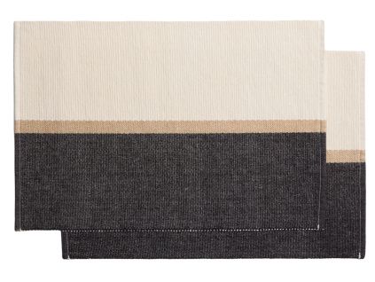 Černo-béžový bavlněný set dvou prostírání Kave Home Tari 35 x 30 cm