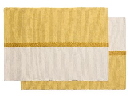 Žluto-béžový bavlněný set dvou prostírání Kave Home Tari 35 x 30 cm