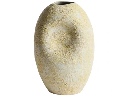 Žlutá keramická váza Kave Home Medira 32cm