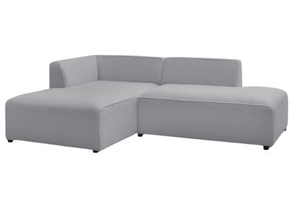 Světle šedá bouclé rohová pohovka Megeve 250 cm, levá